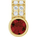 Ladies Natural Mozambique Garnet Natural Diamond Pendant (I1, G-H) — 14K Yellow Gold
