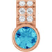 Ladies Natural Blue Zircon Natural Diamond Pendant (I1, G-H) — 14K Rose Gold