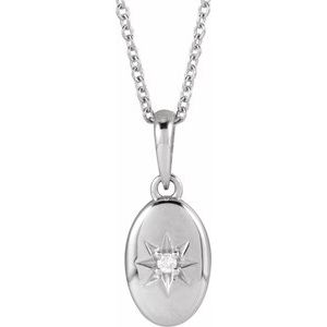 Ladies Natural Diamond Star Necklace (I1, G-H) — Sterling Silver