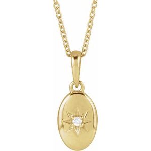 Ladies Natural Diamond Star Necklace (I1, G-H) — 14K Yellow Gold