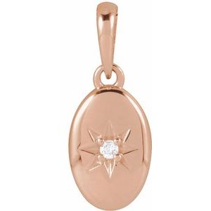 Ladies Natural Diamond Star Pendant (I1, G-H) — 14K Rose Gold