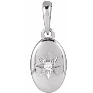 Ladies Natural Diamond Star Pendant (I1, G-H) — 14K White Gold