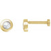 Ladies Rose-Cut Natural Diamond Stud Earring — 14K Yellow Gold