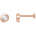 Ladies Rose-Cut Natural Diamond Stud Earring — 14K Rose Gold