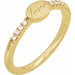 Ladies Natural Diamond Engravable Signet Ring — 14K Yellow Gold