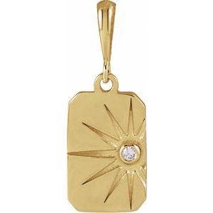 Ladies Natural Diamond Sun Pendant (I1, G-H) — 14K Yellow Gold