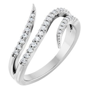 Ladies Natural Diamond Bypass Ring (I1, G-H) — 14K White Gold