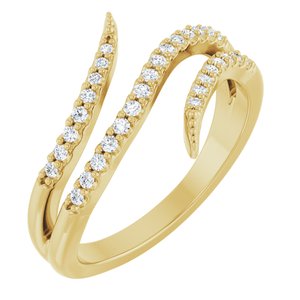Ladies Natural Diamond Bypass Ring (I1, G-H) — 14K Yellow Gold