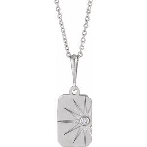 Ladies Natural Diamond Sun Necklace (I1, G-H) — 14K White Gold