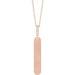 Ladies Natural Diamond Engravable Bar Necklace (I1, G-H) — 14K Rose Gold