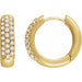 Ladies Natural Diamond Hoop Earrings (I1, H+) — 14K Yellow Gold
