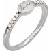 Ladies Natural Diamond Engravable Signet Ring — Platinum
