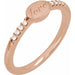 Ladies Natural Diamond Engravable Signet Ring — 14K Rose Gold