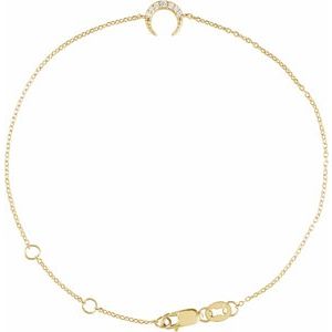 Ladies Natural Diamond Crescent Moon 6 1/2-7 1/2 Bracelet (I1, G-H) — 14K Yellow Gold