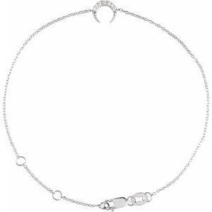 Ladies Natural Diamond Crescent Moon 6 1/2-7 1/2 Bracelet (I1, G-H) — 14K White Gold