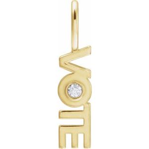 Ladies Natural Diamond Vote Charm/Pendant (I1, G-H) — 14K Yellow Gold