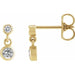 Ladies Natural White Sapphire Natural Diamond Two-Stone Earrings (I1, G-H) — 14K Yellow Gold
