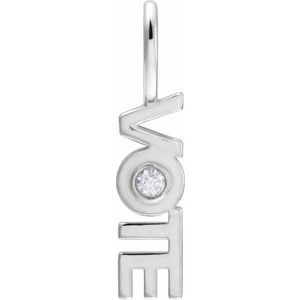 Ladies Natural Diamond Vote Charm/Pendant (I1, G-H) — Sterling Silver