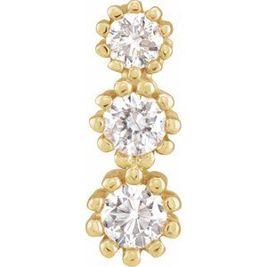 Ladies Natural Diamond Three-Stone Pendant (I1-I2, Ghi) — 14K Yellow Gold