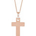 Ladies Natural Diamond Cross Necklace Mounting (I1, G-H) — 14K Rose Gold