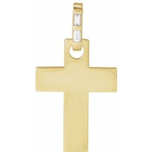 Ladies Natural Diamond Cross Pendant (I1, G-H) — 14K Yellow Gold