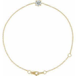 Ladies Natural Diamond 6 1/2-7 1/ Bracelet (I1, G-H) — 14K Yellow Gold