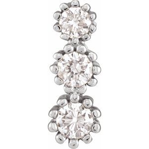 Ladies Natural Diamond Three-Stone Pendant (I1-I2, Ghi) — 14K White Gold