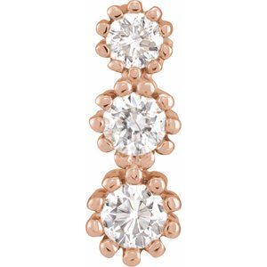 Ladies Natural Diamond Three-Stone Pendant (I1-I2, Ghi) — 14K Rose Gold