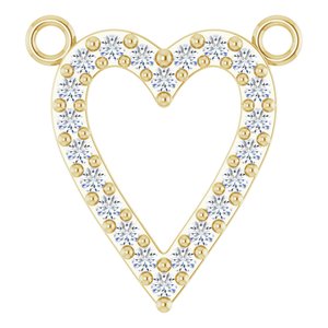 Ladies Natural Diamond Heart Necklace Center (I1, G-H) — 14K Yellow Gold