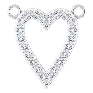 Ladies Natural Diamond Heart Necklace Center (I1, G-H) — Platinum