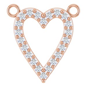 Ladies Natural Diamond Heart Necklace Center (I1, G-H) — 14K Rose Gold
