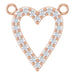 Ladies Natural Diamond Heart Necklace Center (I1, G-H) — 14K Rose Gold