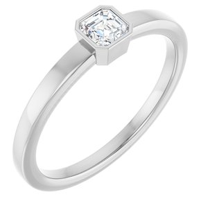 Ladies Natural Diamond Ring (SI2-SI3, GHI) — 14K White Gold