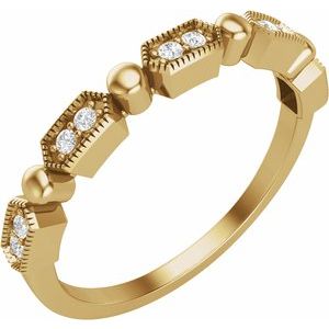 Ladies Natural Diamond Stackable Ring (SI1-SI2, G-H) — 14K Yellow Gold