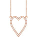 Ladies Natural Diamond Heart Necklace (I1, G-H) — 14K Rose Gold