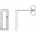 Ladies Natural Diamond Earrings — 14K White Gold
