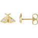 Ladies Natural Diamond Moth Earring — 14K Yellow Gold