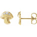 Ladies Natural Diamond Mushroom Earrings (I1, G-H) — 14K Yellow Gold