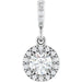 Ladies Natural Diamond Halo-Style Pendant (I1, G-H) — Sterling Silver