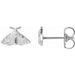 Ladies Natural Diamond Moth Earring — 14K White Gold