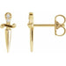 Ladies Natural Diamond Dagger Earrings — 14K Yellow Gold
