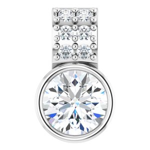 Lab-Grown Diamond Accented Bezel-Set Pendant