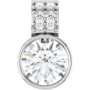 Lab-Grown Diamond Accented Bezel-Set Pendant