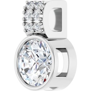 Lab-Grown Diamond Accented Bezel-Set Pendant