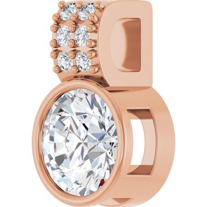 Lab-Grown Diamond Accented Bezel-Set Pendant