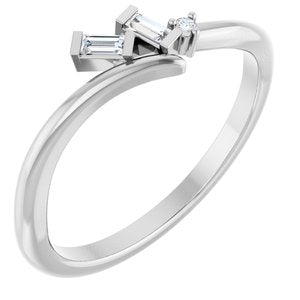 Ladies Natural Diamond Bypass Ring (SI2-SI3, G-H) — Platinum