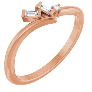 Ladies Natural Diamond Bypass Ring (SI2-SI3, G-H) — 14K Rose Gold