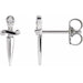Ladies Natural Diamond Dagger Earrings — Platinum