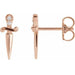 Ladies Natural Diamond Dagger Earrings — 14K Rose Gold