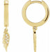 Ladies Natural Diamond Angel Wing Hinged Hoop Earrings — 14K Yellow Gold